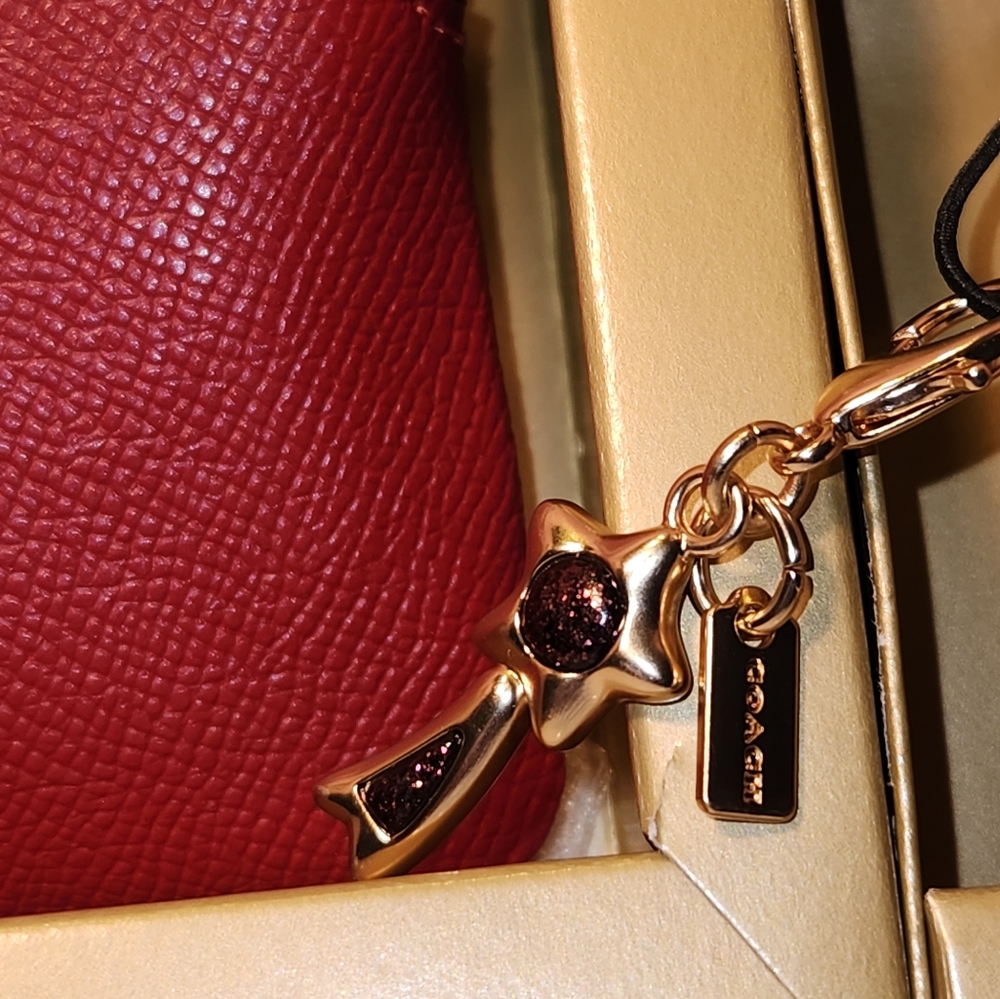 COACH Red Wrislet With Two Charms  NWT - Picture 5 of 9